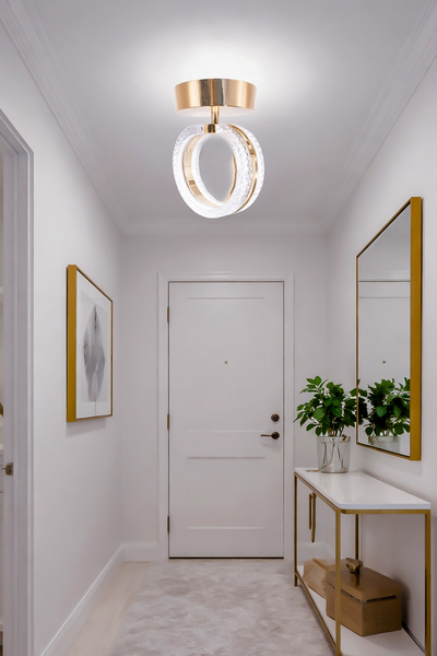 Turanconcept Ecrin Tekli Plafonyer Modern Led Avize Kristal Görünüm Beyaz Işı...