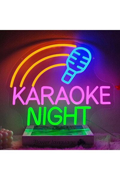 Slasa Karaoke Night Neon Sign with 6mm Acrylic Base – Party Bar Wall Decor 38...