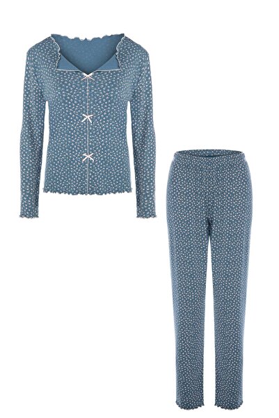 koza iç giyim Women's Cotton Crispy Flower Patterned Baby Overlock Bow Detail...