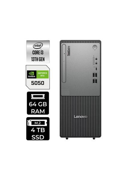 LENOVO ThinkCentre Neo 50T G5 i3 13100 64GB 4TB SSD RTX5050/8GB FDOS Masaüstü Bilgisayar