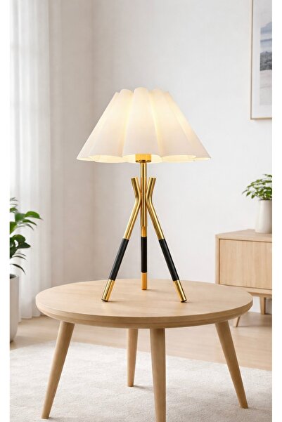 burenze Monako Modern Design Fico Cream Fabric Headed Lampshade Gold Yellow B...