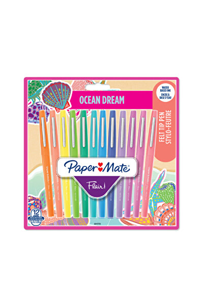 Paper-Mate Papermate Flair Fiber Uçlu Kalem Seti 12 Renk Ocean Dream