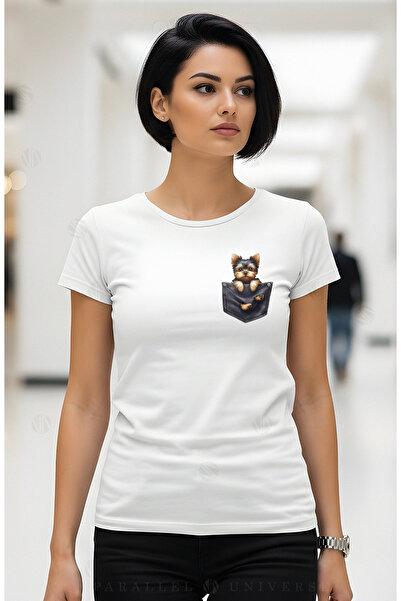 PARUNIV Women's Dog Pocket T-shirt, everyday, comfortable, slightly fitted, 1...