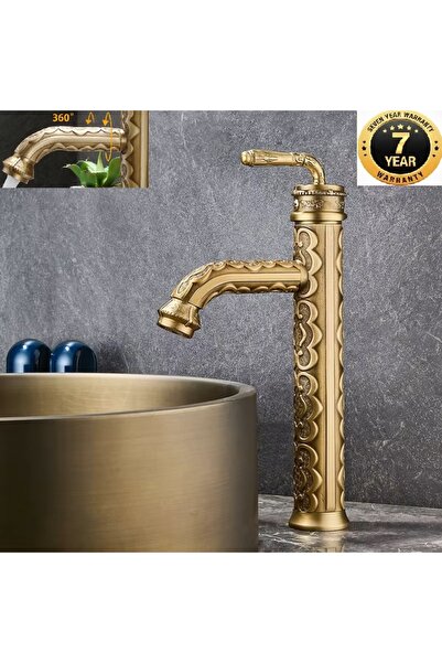 OEM Banyo Çanak Lavabo Bataryası Yeni Desenli Tasarım ANTİK Renk 7 Yıl Garant...