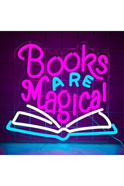 Slasa Books Are Magical Neon Sign with 6mm Acrylic Base – Reading Room Decor ...