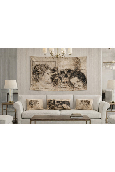 Ravir Leda Duvar Halısı ve 3'lü Yastık Seti