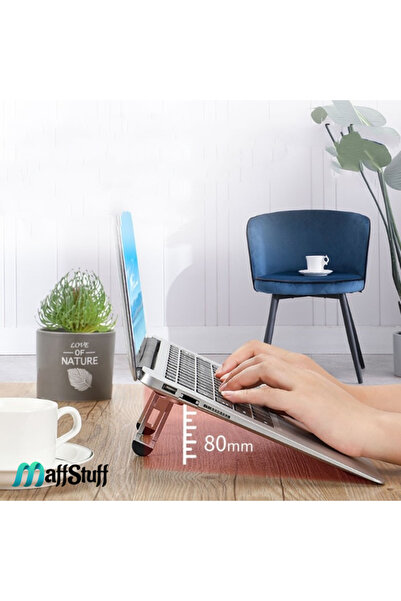 MaffStuff Suport laptop autoadeziv din aluminiu reglabil 22 x 3 x 7 cm MaffSt...
