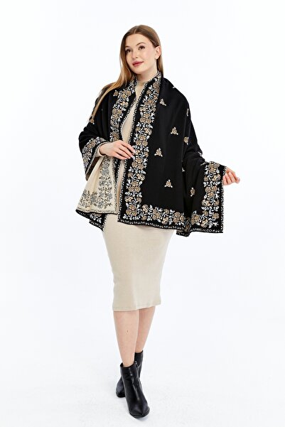 panşalço Model Güllü Negru-Camel-Os, Șal de umăr Battal, Șal de umăr din tric...