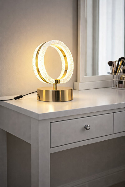 Fer Avize Ecrin Modern Masa Lambası Enerji Tasarruflu Dekoratif Led Abajur(Gü...