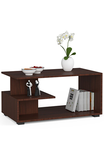 SERSIMO Masă de cafea Vini pe roți, cu raft inferior și blat din PAL laminat,...