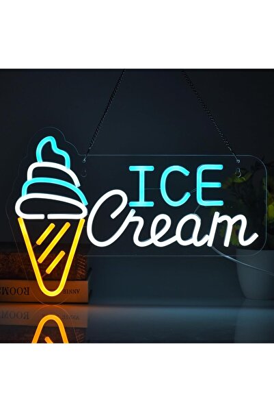 Slasa Ice Cream Neon Sign with 6mm Acrylic Base – Shop Wall Decor 41×28 cm