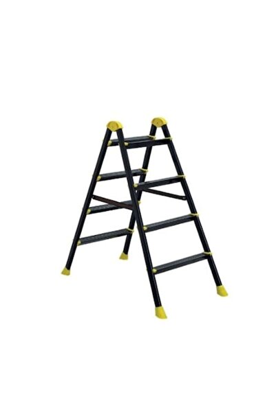 LORES Double Metal Ladder 4 Steps, Painted, Black