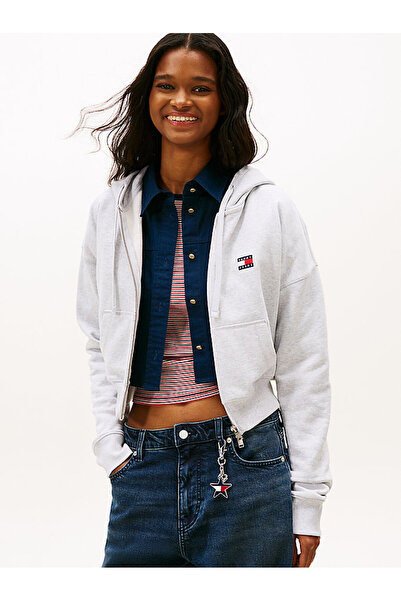 Tommy Hilfiger TJW Kadın Boxy Crop Fermuarlı Hoodie