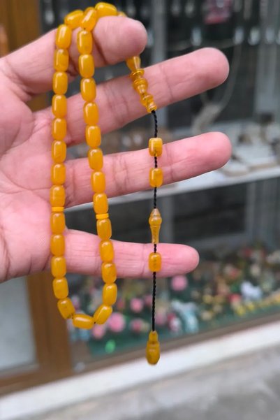 Agai Silver Special System Tasseled Master Craftsmanship Capsule Cut Crimped Amber Prayer Beads