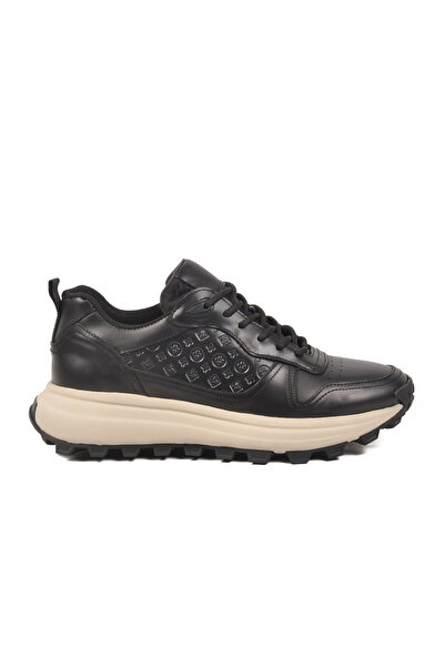 AYAKMOD Pantofi casual pentru bărbați din piele naturală alb-negru 152-20180 M