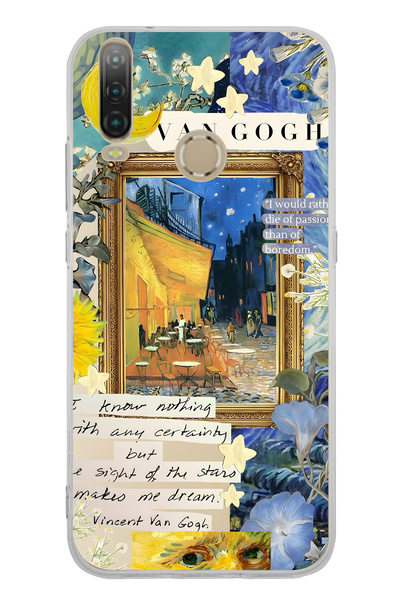 FLAMENKO حافظة هاتف شفافة بنمط فان جوخ كافيه تراس متوافقة مع جهاز جنرال موباي...