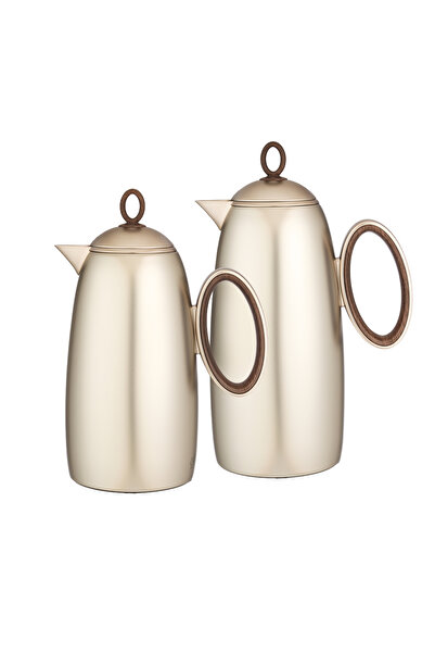 ALSAIF 🤎 Al Saif Luxury Thermos Set with a modern design and wooden accents ...