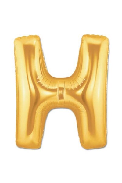 CT STONES H Letter Foil Balloon Gold Color 40 Inch