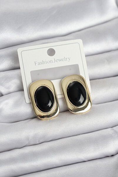 Twin Store Black Color Square Model Women's Earrings