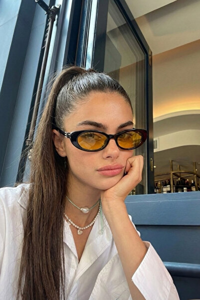 Eyesofia Gardenya Slim Black Orange Uv400 Protected Ultra Light Women's Sungl...