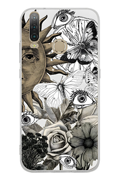 FLAMENKO حافظة هاتف شفافة بنمط الشمس والعين من جينيرال موبايل GM 10 متوافقة م...