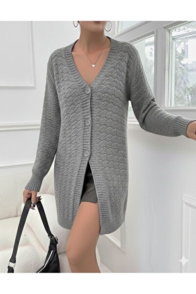 yardıtekstil Tricot Cardigan with Button Details, Stylish