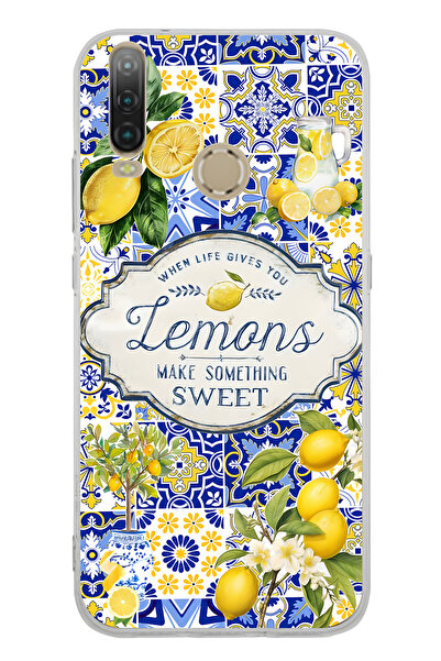 FLAMENKO حافظة هاتف شفافة بنمط الليمون متوافقة مع جهاز General Mobile GM 10