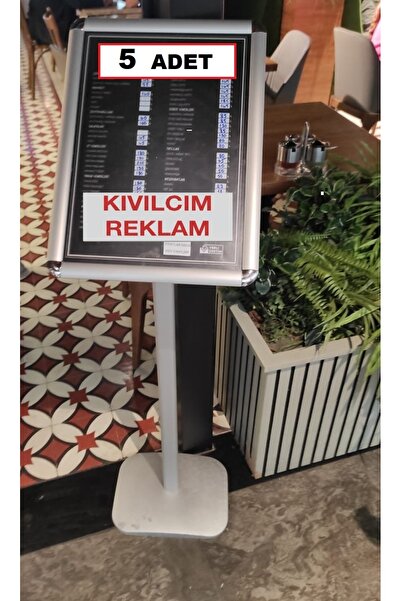KIVILCIM PLASTİK VE REKLAM ÜRÜNLERİ 5 ADET A3 ALÜMİNYUM AYAKLI MENÜ PANOSU
