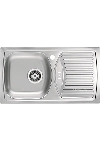 Alveus Basic 150 Kitchen Sink, 78x35cm Single Bowl with Drainer, Satin Stainl...