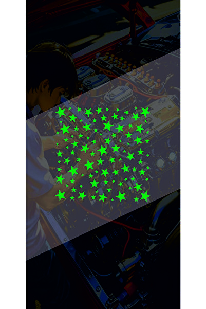 sticker Yıldız 25x25Cm Kelbek Cam Desen Kaplama Araba-Oto-Motor-Kask Hologram...