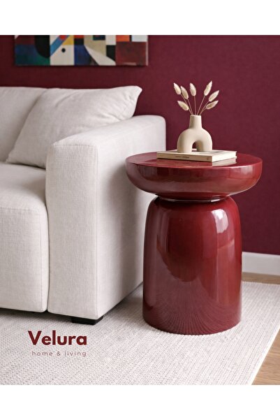 Velura Home & Living Fargo Mantar Yan Sehpa - Bordo