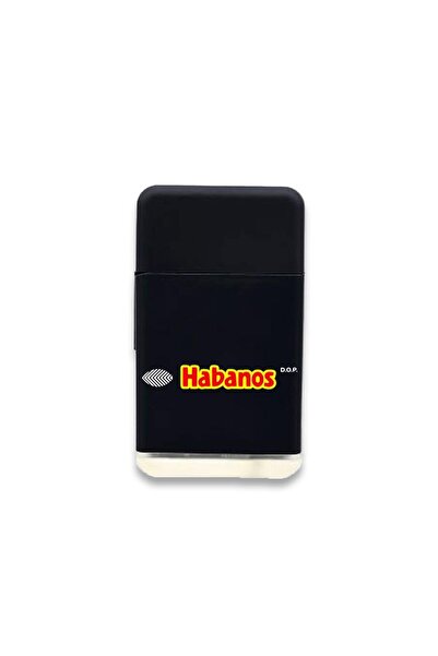 Habanos Plastik Jet Alev Puro Çakmağı Siyah