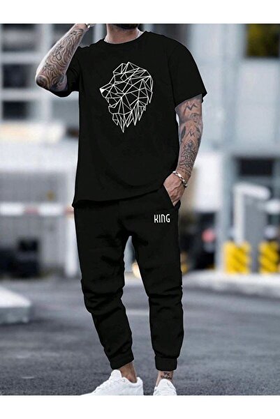 EFFRENATU Unisex Letter Printed T-Shirt – Round Neck, Short Sleeve, Casual Set