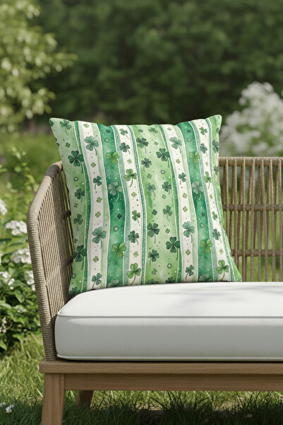Moud's Lucky Clover Patterned Cushion Cover Waterproof Erasable Digital Print...