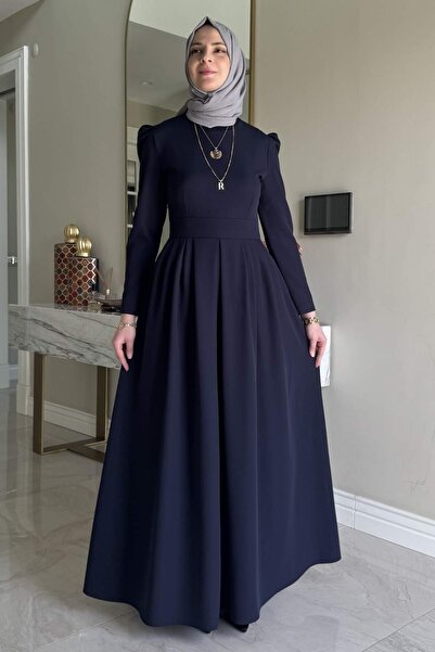 Rabia Şamlı Rose Elbise Lacivert