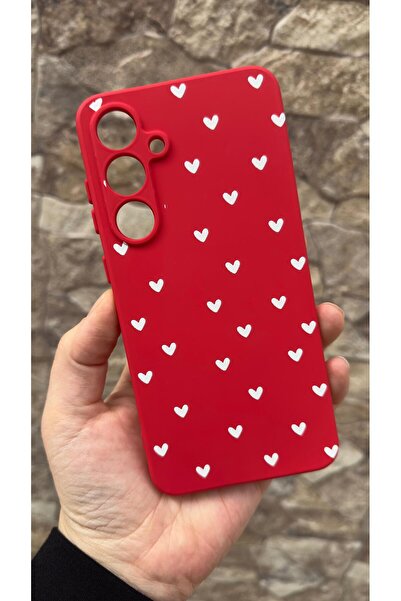 Vip Case Samsung Galaxy A16 Compatible Mini White Heart Patterned Silicone Sh...