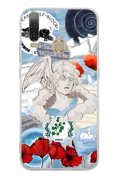 FLAMENKO حافظة هاتف شفافة بنمط هيبنوس متوافقة مع جهاز جنرال موبايل GM 10