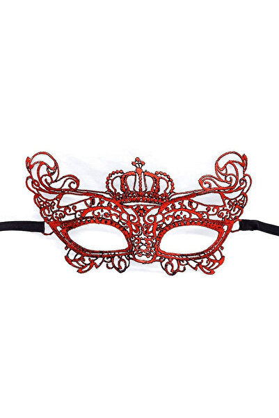 CT STONES Red Color Lace Mesh Embroidered Party Mask Model 2