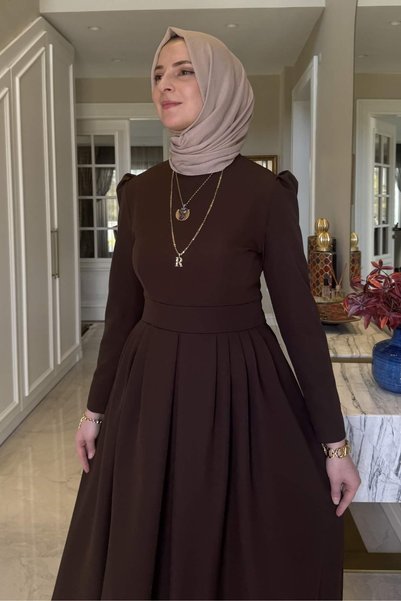 Rabia Şamlı Rose Dress Bitter Brown