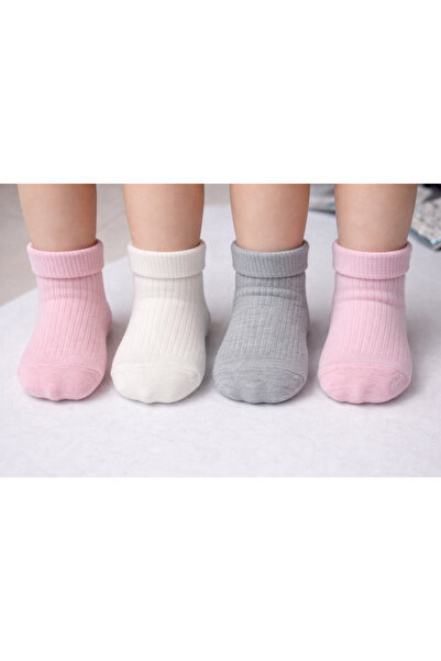 SANTRALBEBE Girl's 4-Piece Cotton Socks
