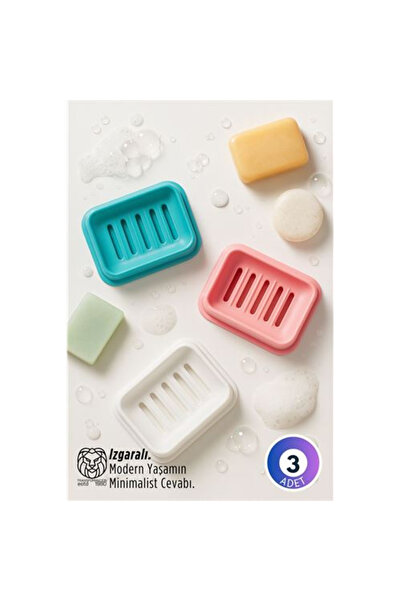 teknoparkx مجموعة صابون فاخرة ملونة من 3 قطع من سلسلة كلير - منظم حديث للمنطق...