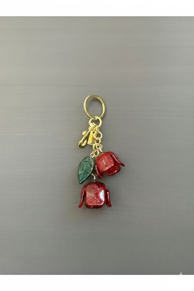 Jagu Women's Bag with Gold Detail, Rose Charm and Keychain Bag Accessory