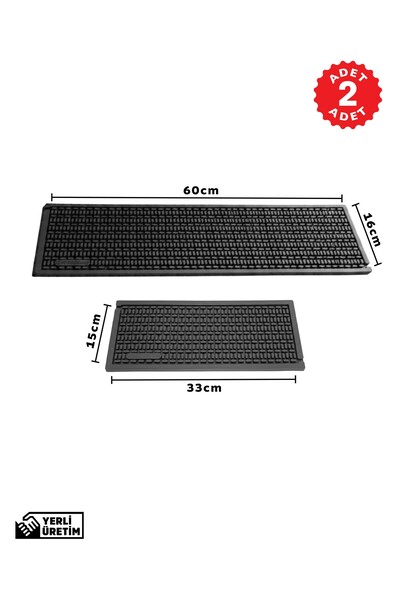 ZQ Polimer 2’li Avantaj: Çok Amaçlı Kauçuk Set, Bar Mat, Bulaşık Kurutma, Ten...