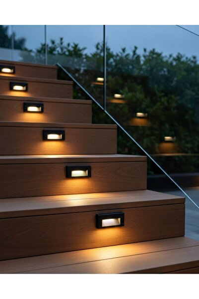 Pa Petra Aydınlatma Modern Siyah Alüminyum Sıva Altı Merdiven ve Duvar Spotu ...