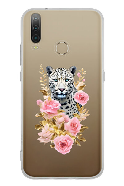 FLAMENKO حافظة هاتف شفافة بنمط الفهد والوردي الوردي متوافقة مع جهاز General M...