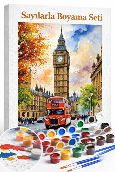 Aren Design Sayılarla Boyama Çerçeveli Hobi Seti Numaralı Tuval Fırça Boya Da...
