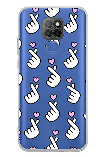 FLAMENKO حافظة هاتف شفافة بنمط قلب الإصبع متوافقة مع جهاز General Mobile GM 20