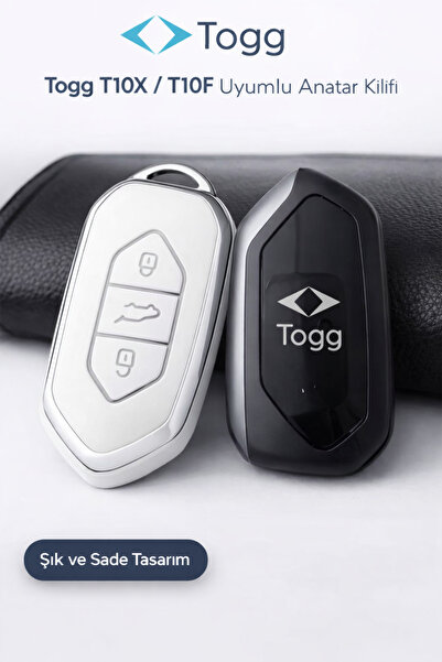YıldızTuning TOGG T10X T10F Husă pentru chei Accesoriu Alb-Argintiu