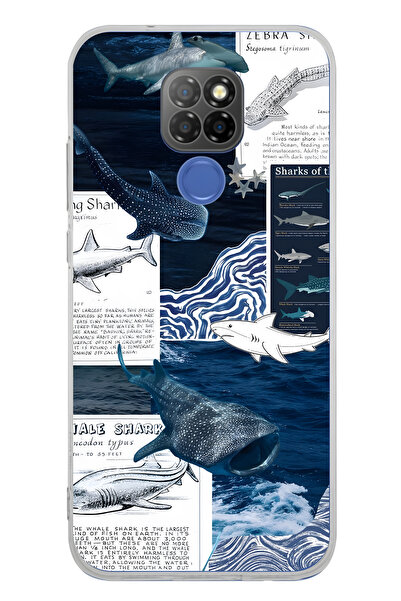 FLAMENKO حافظة هاتف شفافة بنمط القرش والمحيط من جينيرال موبايل GM 20