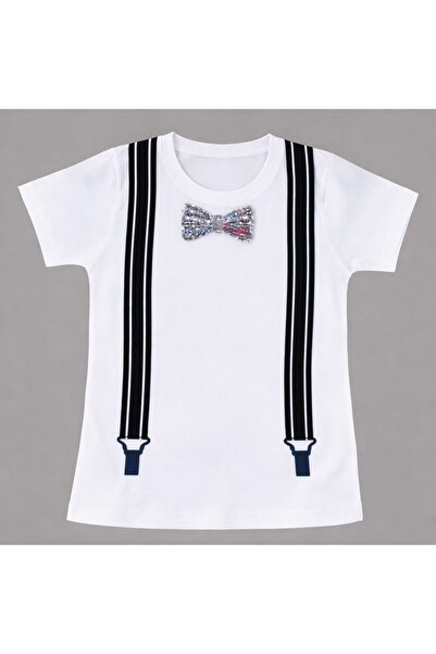Nacar 23 Nisan 29 Ekim Gösteri Kıyafeti Çocuk Askı Baskılı & Payet Papyon Det...